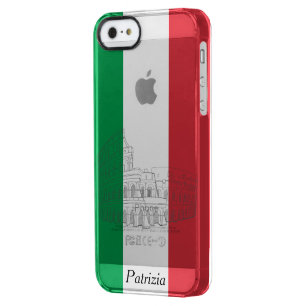 Custom Italy Flag Italian Flag Colosseum Clear iPhone SE/5/5s Case