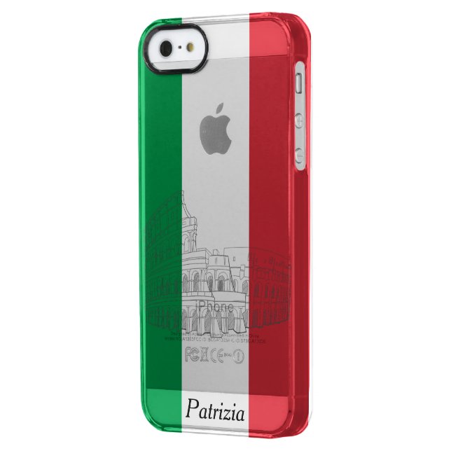 Custom Italy Flag Italian Flag Colosseum Uncommon iPhone Case (Back Left)