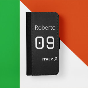 Custom Italy Soccer Fan Monochrome Edition Samsung Galaxy S5 Wallet Case