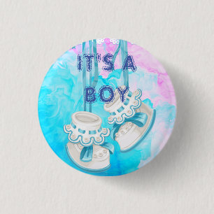 Custom IT'S A BOY Baby Gender Reveal Party Pin