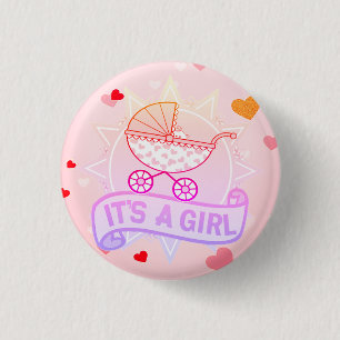 Custom IT'S A GIRL Baby Gender Reveal Party Pins