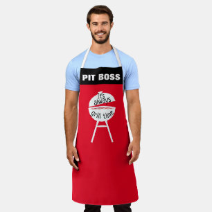 Custom "It's Always Grill Time" Funny BBQ Chef  Apron