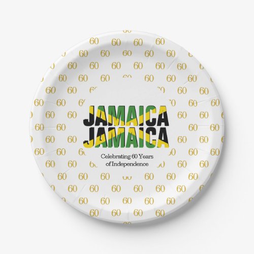 Custom JAMAICA 60th Anniversary Independence Paper Plates