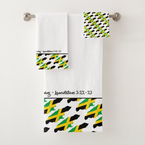 Custom JAMAICA FLAG Christian Bath Towel Set