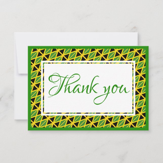 Custom JAMAICA FLAG Thank You Card (Front)