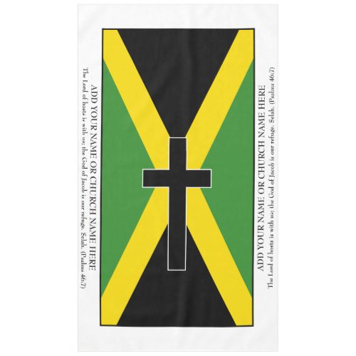 Custom Jamaica Flag with Black Cross Pall Tablecloth