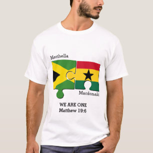 Custom JAMAICA GHANA Christian Flag T-Shirt