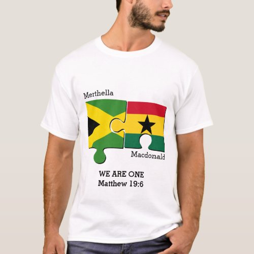 Custom JAMAICA GHANA Christian Flag T_Shirt