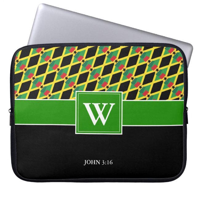 Custom JAMAICA GHANA Monogram Laptop Sleeve (Front)