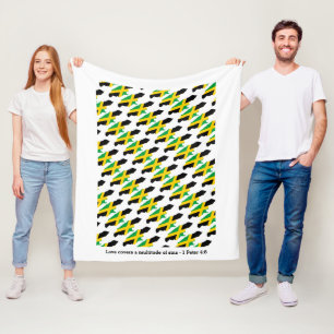 Custom Jamaica Map Fleece Blanket