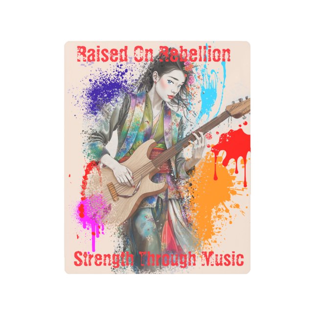 Custom Japanese Woman Guitarist Art Inspirational (Front)