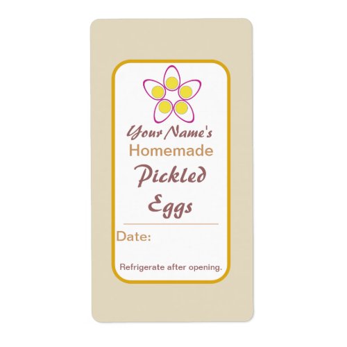 Custom Jar Labels Pickled Eggs Personalised