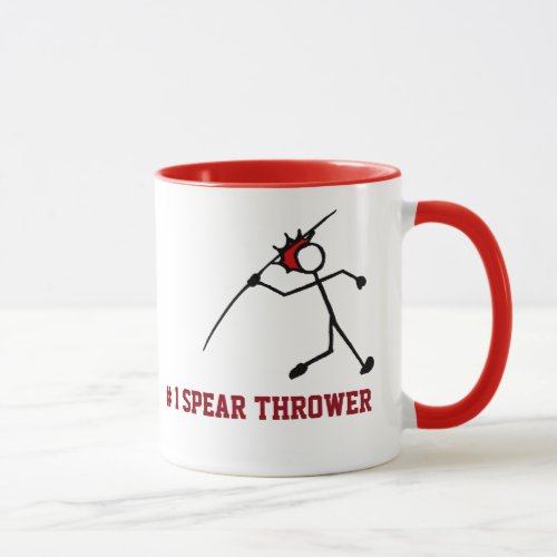 Custom Javelin Spear Thrower Red Stickman Mug