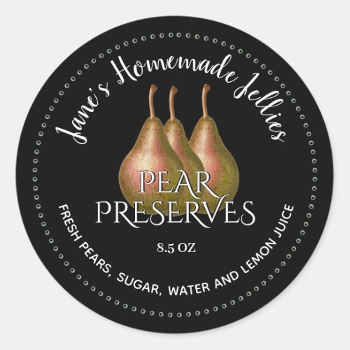 Custom Jelly Label Pear Preserves Vintage Pears