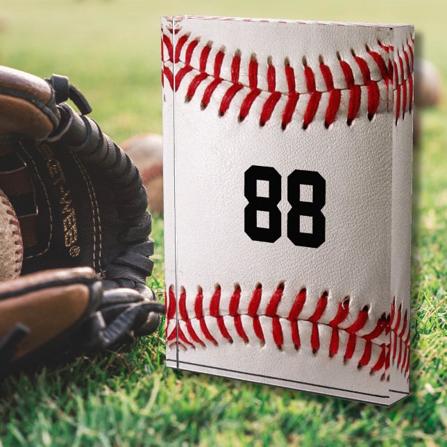 Custom Jersey Number Baseball Player Design Acrylic Award (Creator Uploaded)