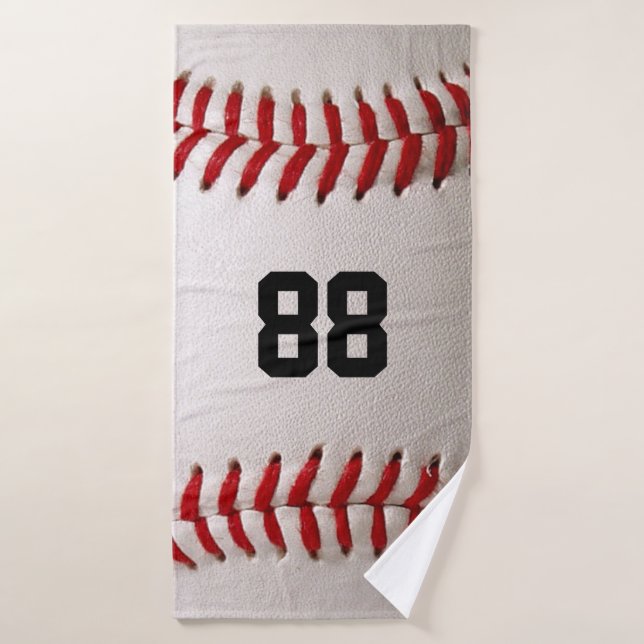 Custom Jersey Number Baseball Player Design Bath Towel (Bath Towel)