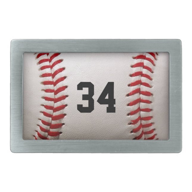 Custom Jersey Number Baseball Player Design Belt Buckle (Front)