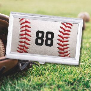 Custom Jersey Number Baseball Player Design Business Card Case