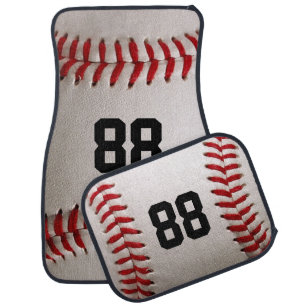 Custom Jersey Number Baseball Player Design Car Floor Mat