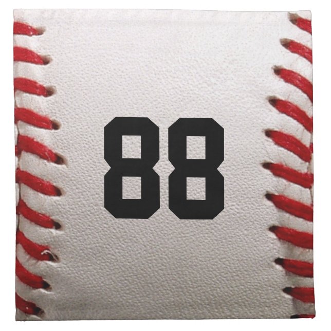 Custom Jersey Number Baseball Player Design Cloth Napkin (Front)