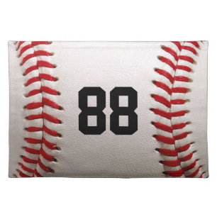 Custom Jersey Number Baseball Player Design Cloth Placemat