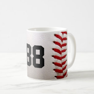 Custom Jersey Number Baseball Player Design Coffee Mug