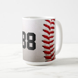Custom Jersey Number Baseball Player Design Coffee Mug