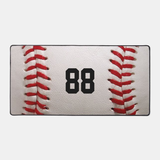 Custom Jersey Number Baseball Player Design Desk Mat (Front)