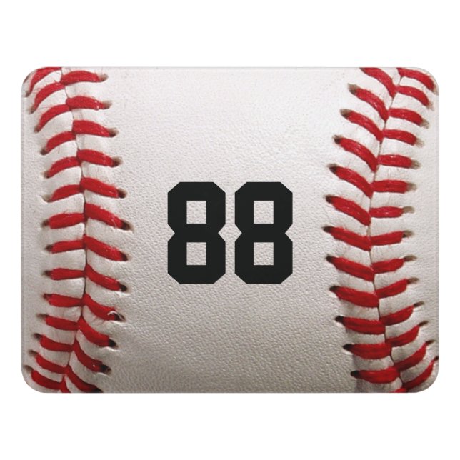 Custom Jersey Number Baseball Player Design Door Sign (Contemporary Front)