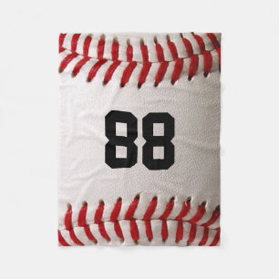 Custom Jersey Number Baseball Player Design Fleece Blanket