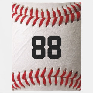 Custom Jersey Number Baseball Player Design Fleece Blanket
