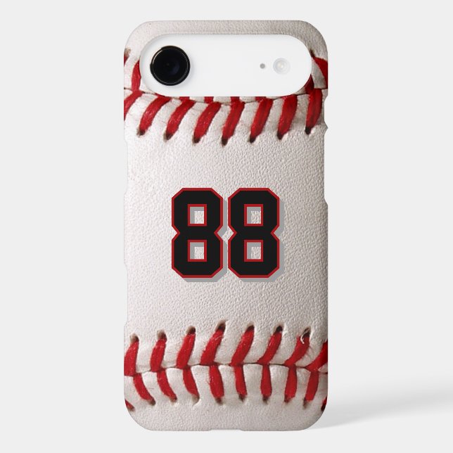 Custom Jersey Number Baseball Player Design iPhone Case (Back)
