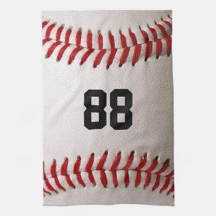 Custom Jersey Number Baseball Player Design Kitchen Towel