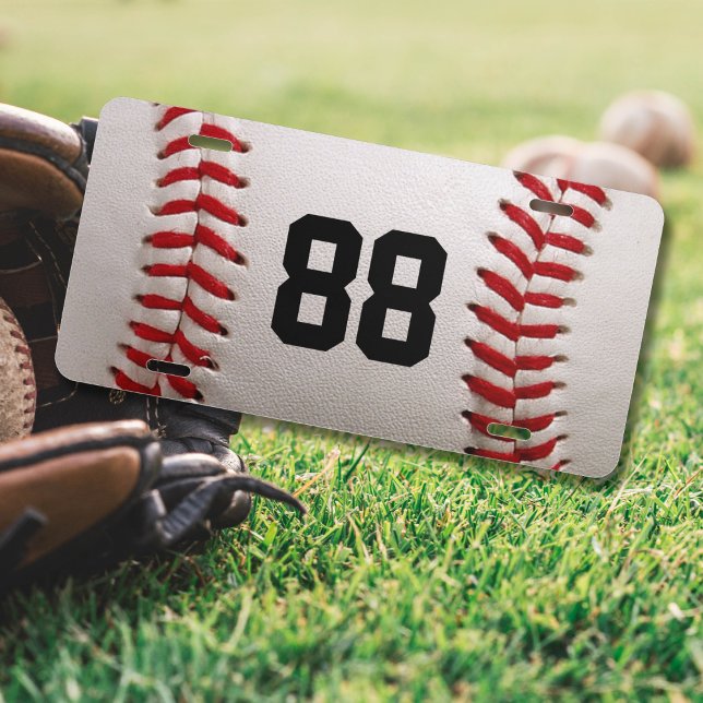 Custom Jersey Number Baseball Player Design License Plate (Creator Uploaded)