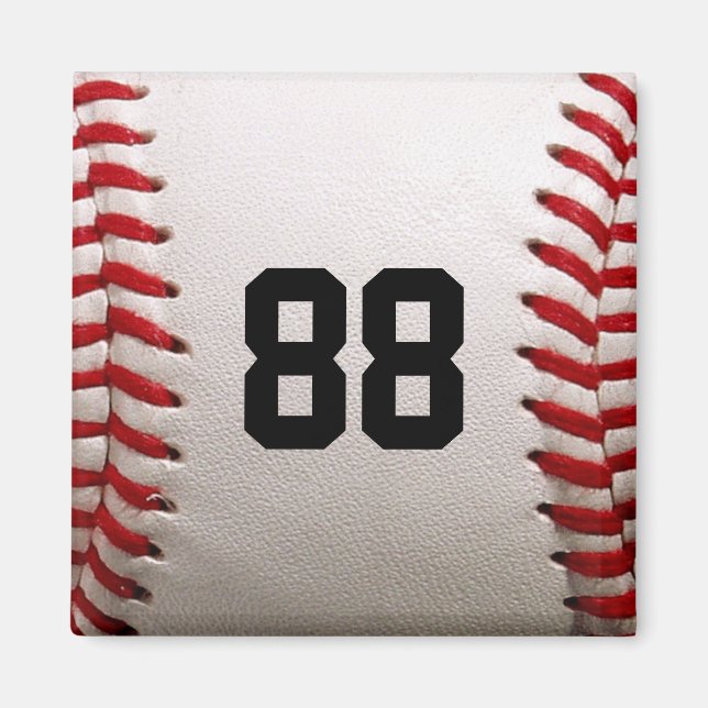 Custom Jersey Number Baseball Player Design Magnet (Front)