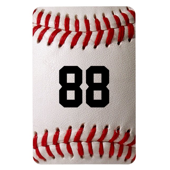 Custom Jersey Number Baseball Player Design Magnet (Vertical)
