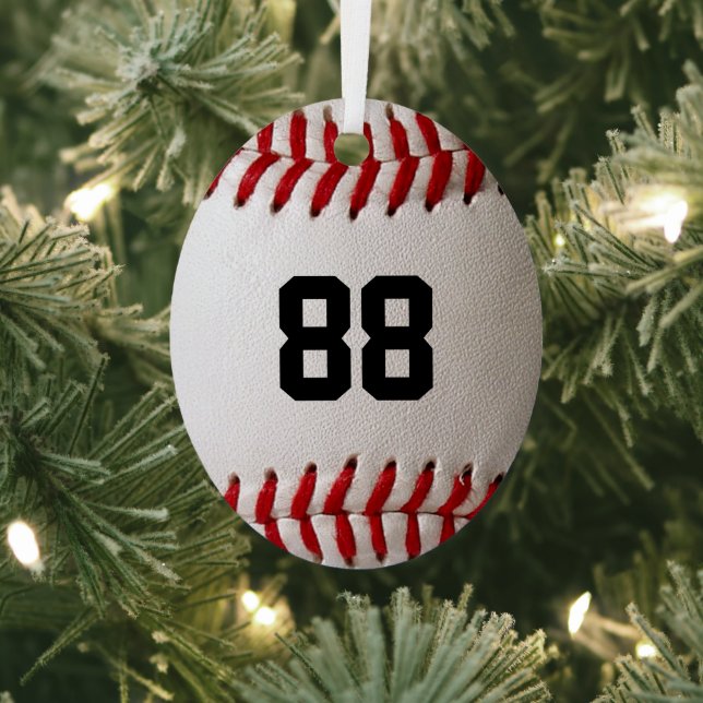 Custom Jersey Number Baseball Player Design Metal Ornament (Insitu)