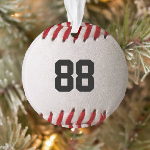 Custom Jersey Number Baseball Player Design Ornament