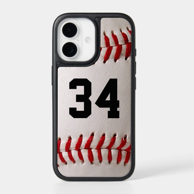 Custom Jersey Number Baseball Player Design Otterbox iPhone Case (Back)