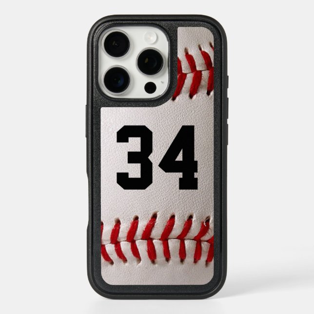 Custom Jersey Number Baseball Player Design Otterbox iPhone Case (Back)