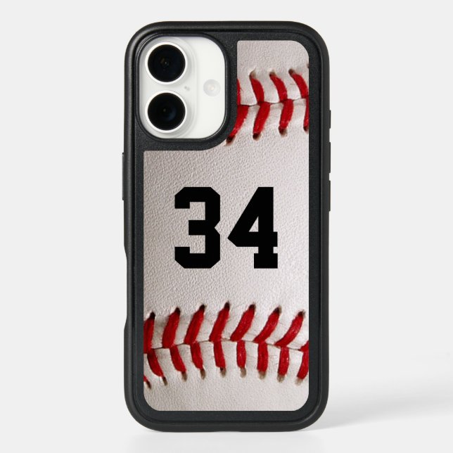 Custom Jersey Number Baseball Player Design Otterbox iPhone Case (Back)
