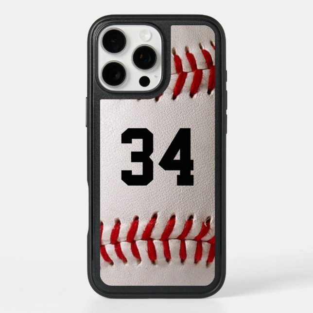 Custom Jersey Number Baseball Player Design Otterbox iPhone Case (Back)