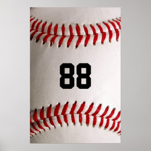 Custom Jersey Number Baseball Player Design Poster