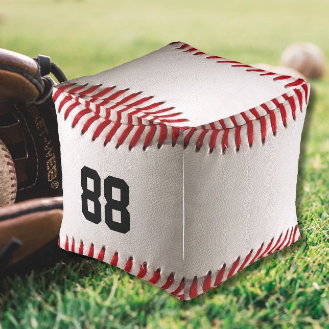 Custom Jersey Number Baseball Player Design Pouf (Creator Uploaded)