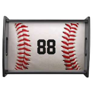 Custom Jersey Number Baseball Player Design Serving Tray