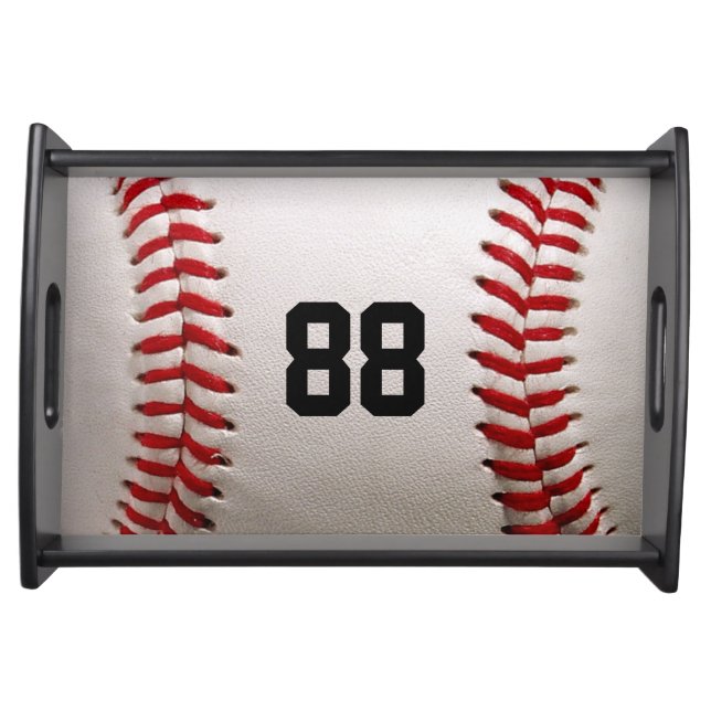 Custom Jersey Number Baseball Player Design Serving Tray (Front)