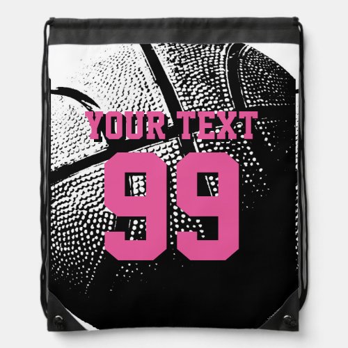 Custom jersey number basketball drawstring bag