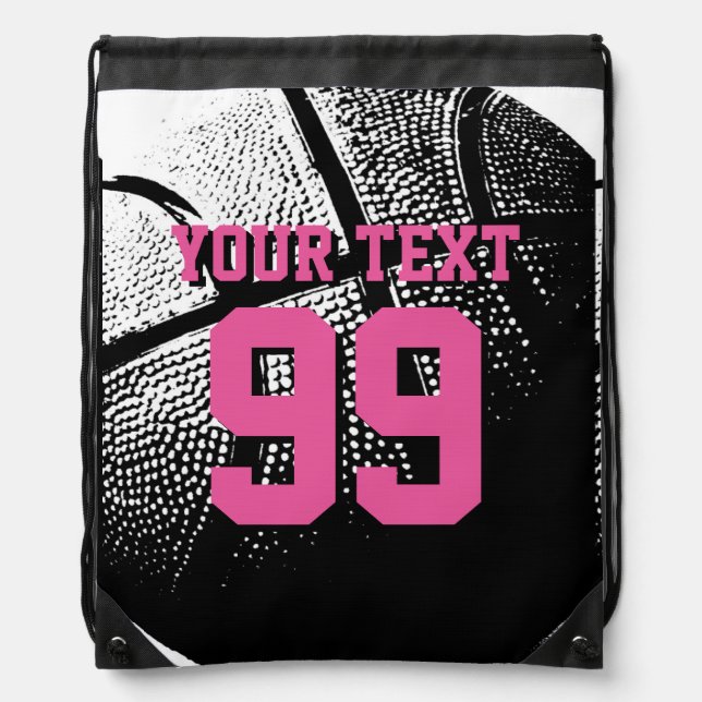 Custom jersey number basketball drawstring bag (Front)