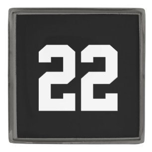 Custom Jersey Number Gunmetal Finish Lapel Pin