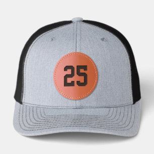 Custom Jersey Number Leather Patch Hats